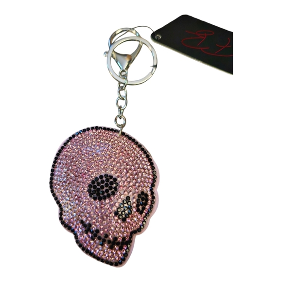 Pink Rhinestone Skull Keychain-NWT - Picture 3 of 5